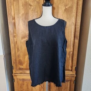 Not Perfect Linen Vienna Tank Top | L